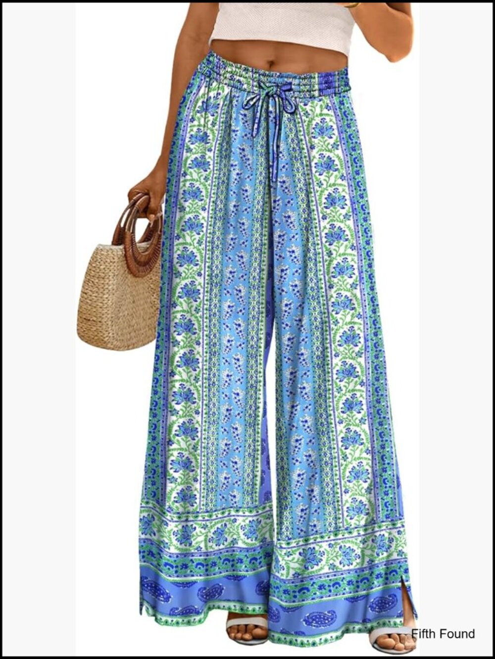 Flowy Wide Leg Palazzo Pants with Pockets Drawstring Elastic Waist